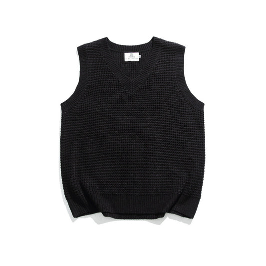 Japanese Leisure Knitted Vest All-match Shawl Small Shawl Sleeveless Top For Men