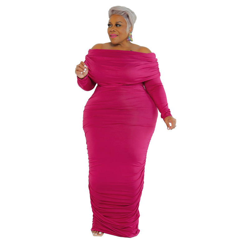 Fashion Large Women's Dress Solid