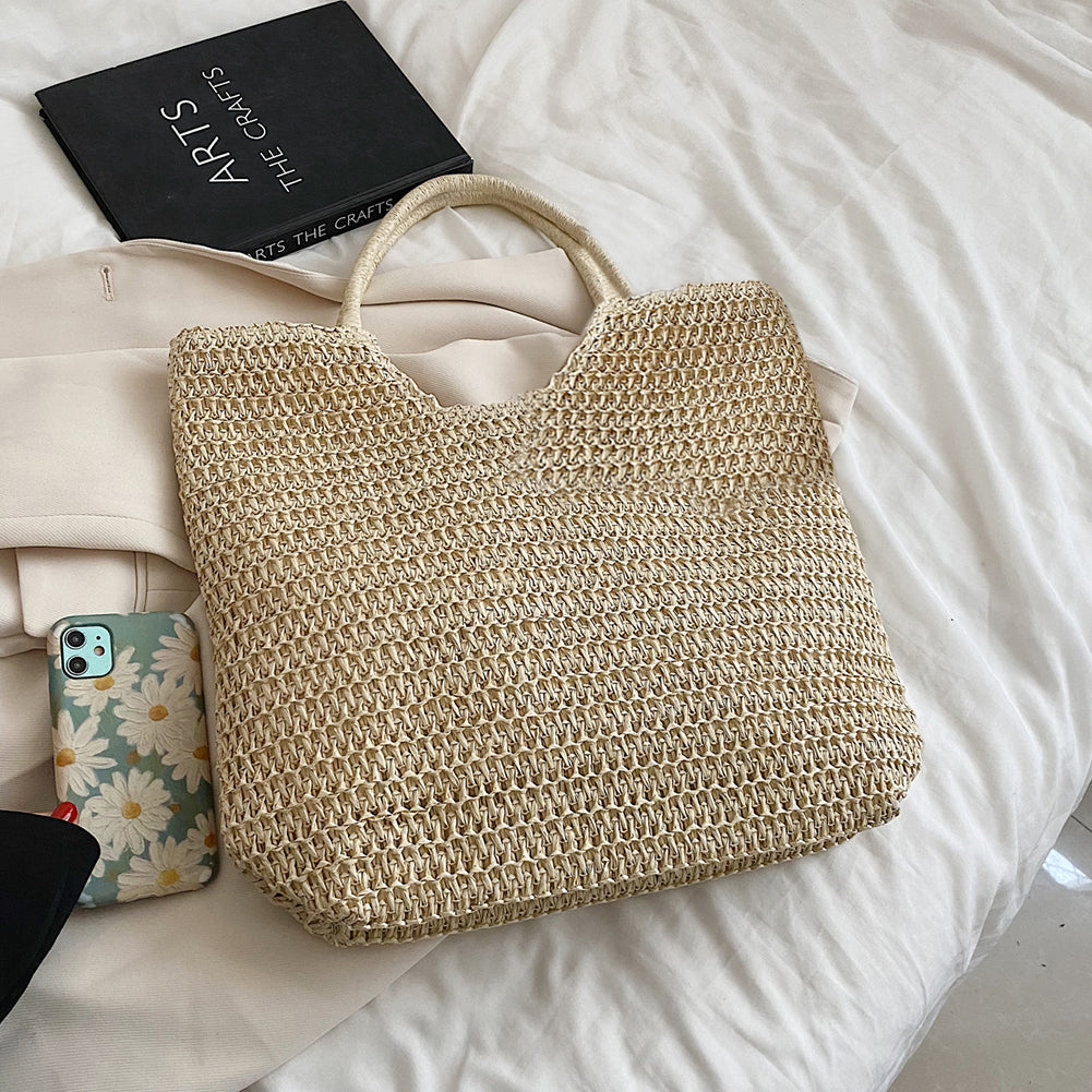 Machine-woven One-color Woven Bag Fashion Shoulder