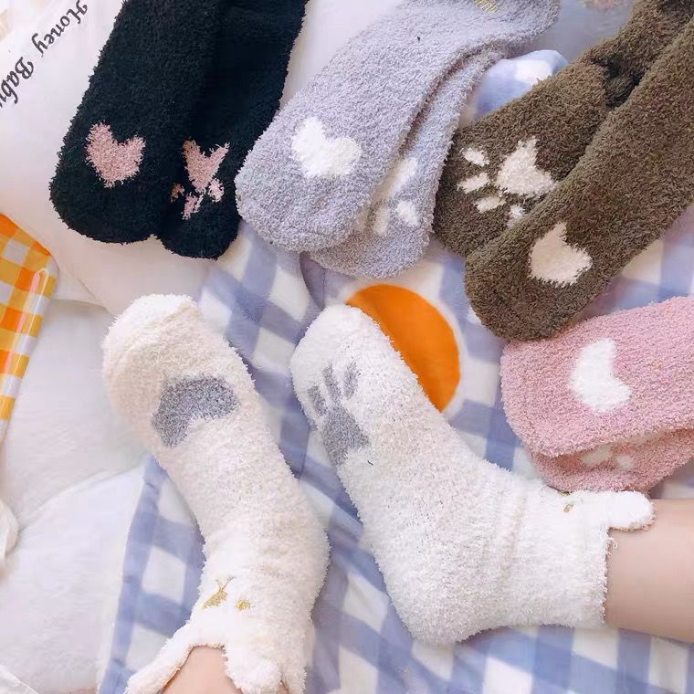 Autumn And Winter Thickening Velvet Thermal Non-slip Room Socks