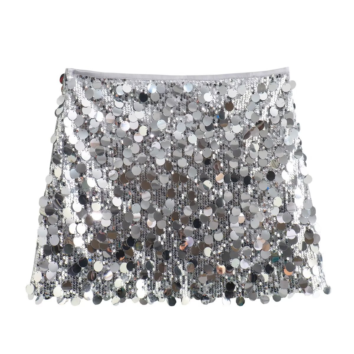 Lady Sequin Decorated Mini Skirt