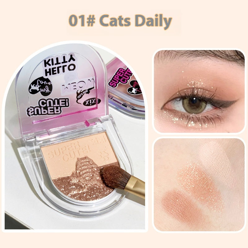 Xixi Goodcat Ning Three Colors Eye Shadow Plate Matte Shimmer Diamond In The Debris