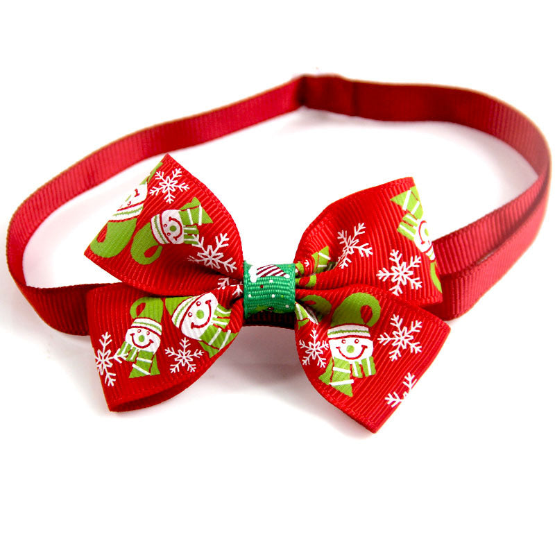 New Year Red And Green Christmas Series Pet Tie Bow Handcraft Jewelry Collar Dogs And Cats Bow Tie