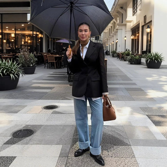 Womens Stylish Single-breasted Waist-cinching Blazer