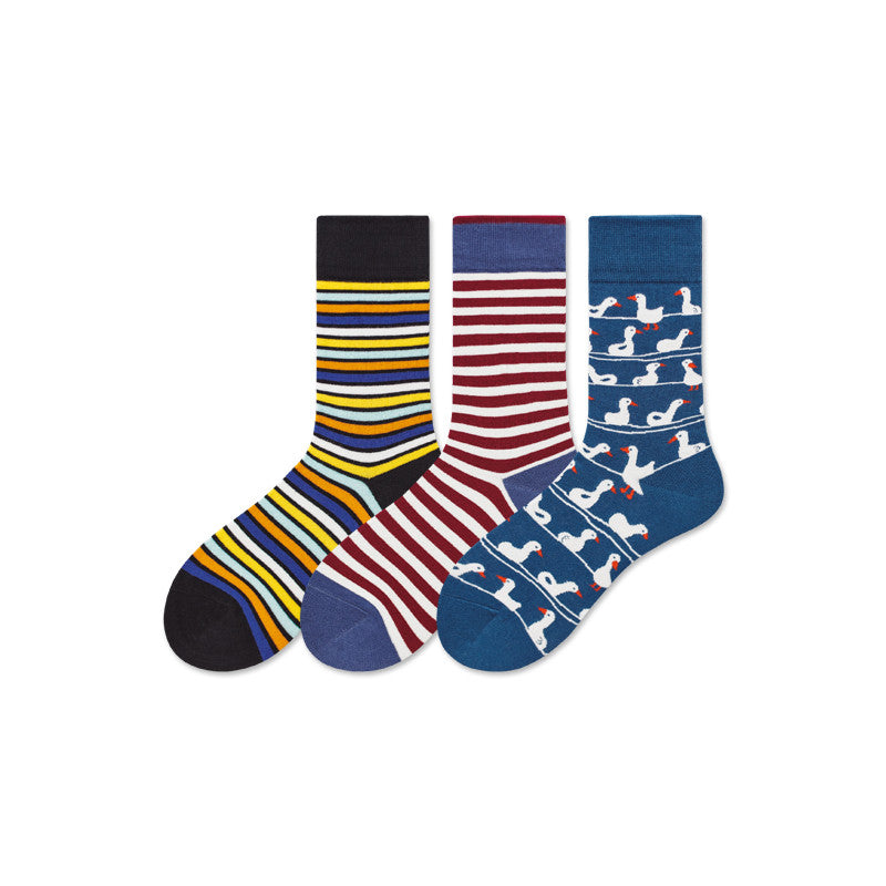Spring And Summer Socks Trend Skateboarding Socks Cotton Stockings College Style Cotton Striped Socks