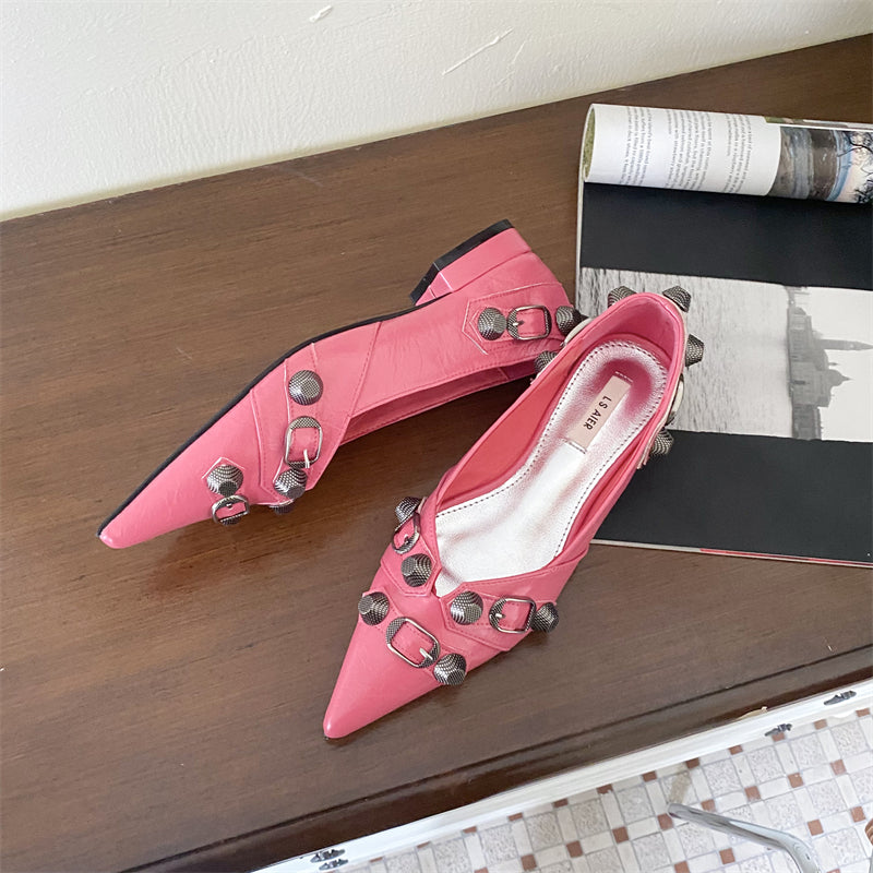 Pointed Rhinestone Chain Single Shoes Spring And Summer