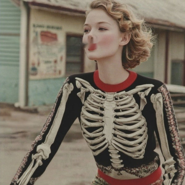 3D Digital Printing Casual Round Neck Thick Needle Sweater