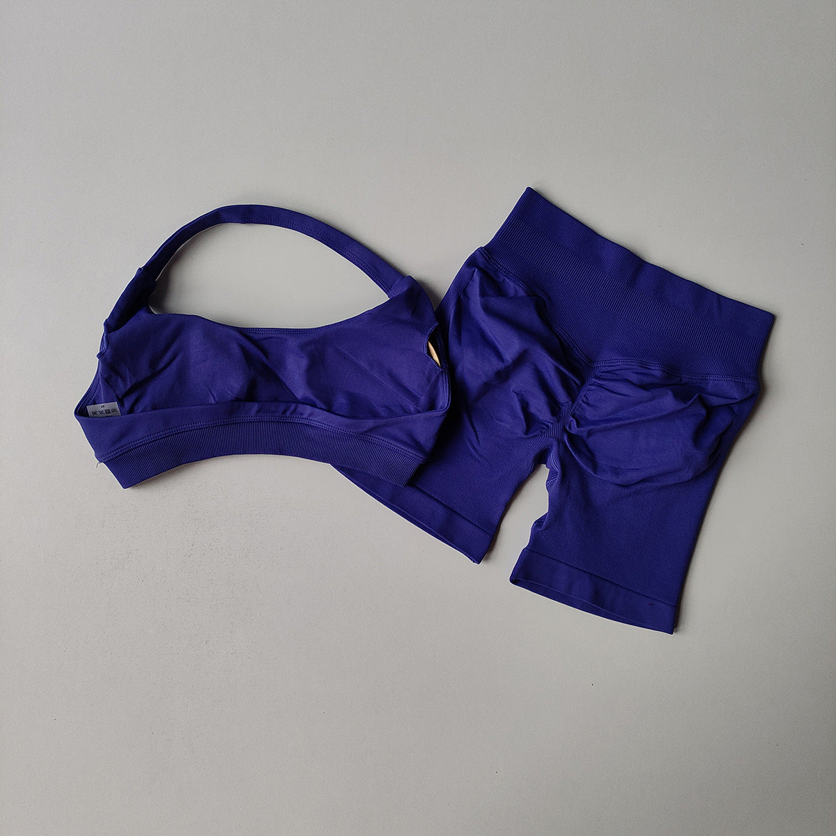 Silk Halter Bra And Peach-butt Shorts Yoga Set