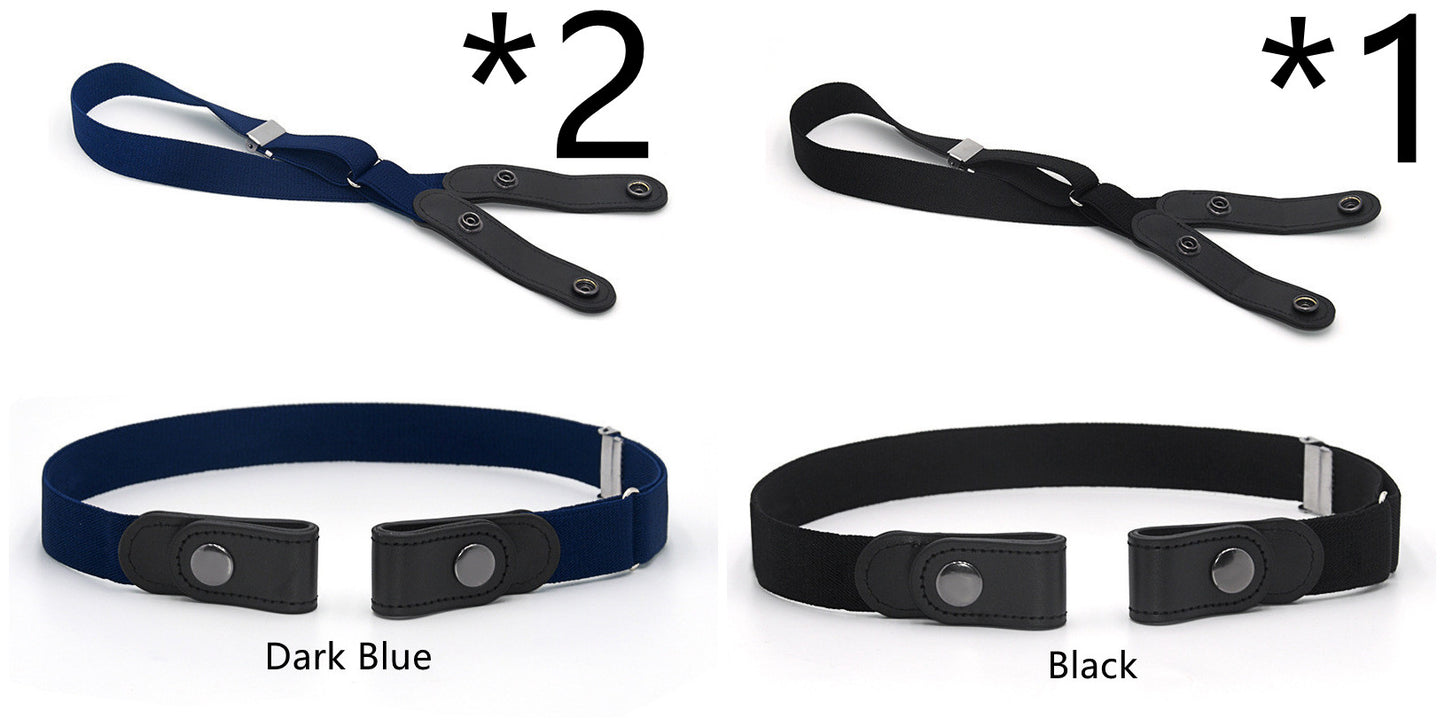 Jeans Belt Seamless Elastic Without Buckle All-match Lazy Belt