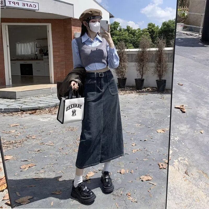 Korean Slim Fit Slimming Skirt American Style