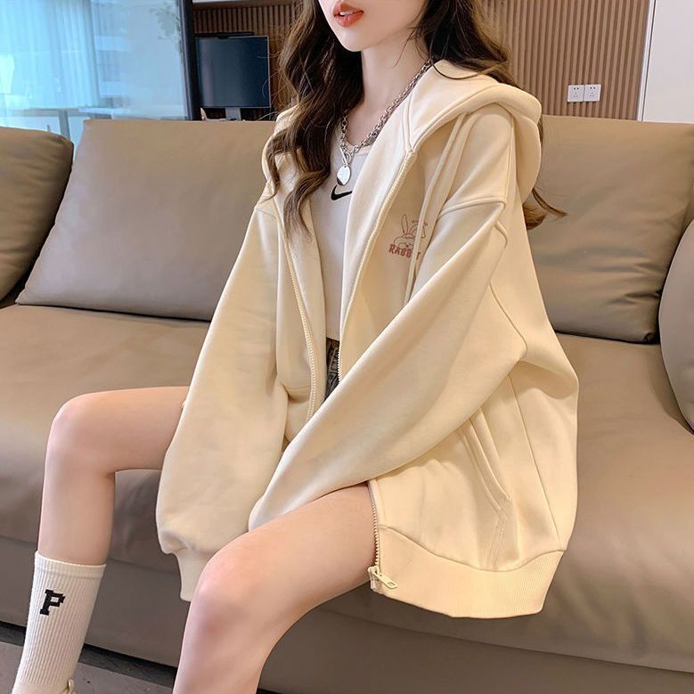 Embroidered Hooded Sweater Girls' Cardigan Jacket