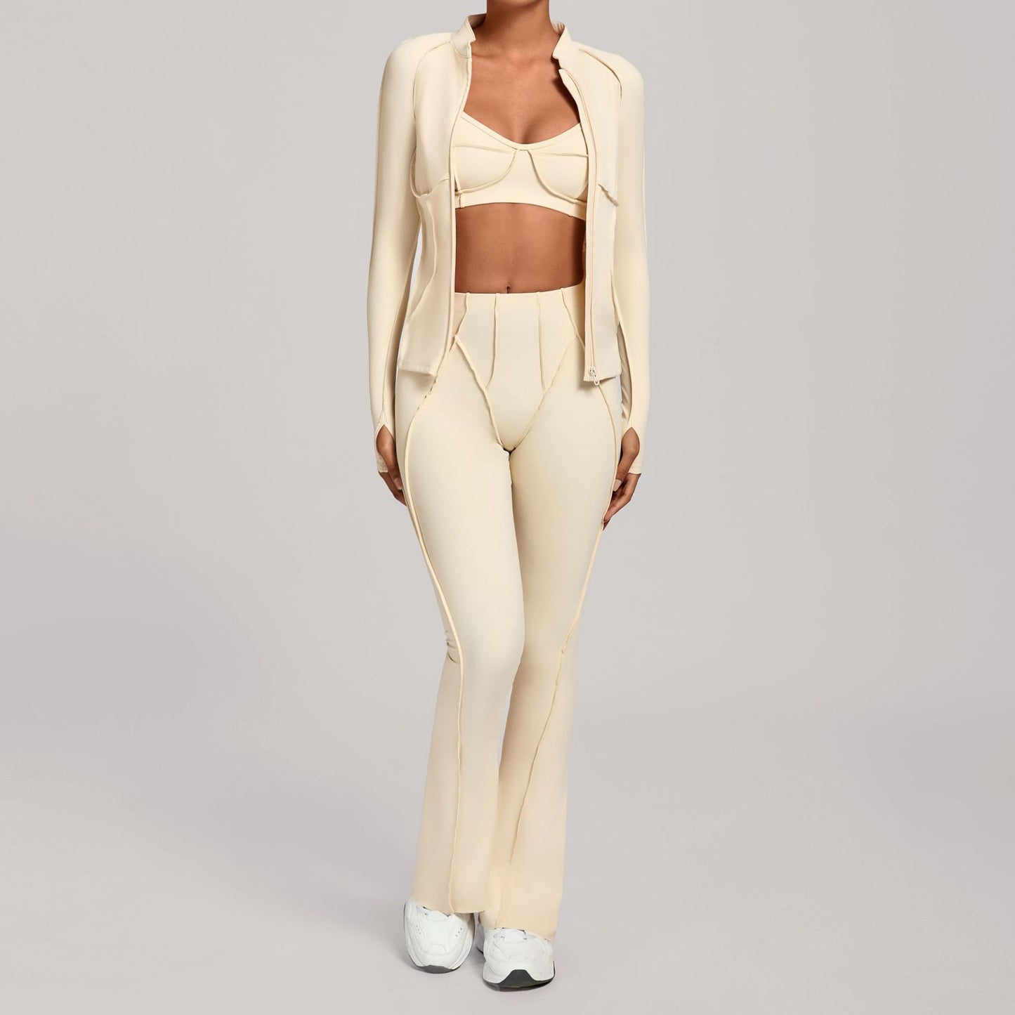 Womens Zip Up Top And Yoga Pants Set