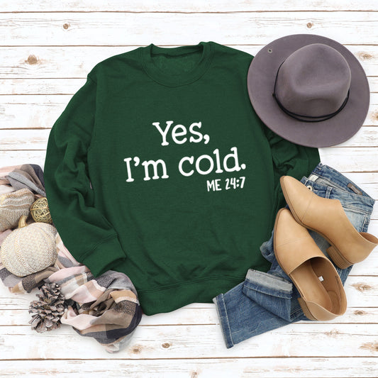Letter Round Neck Pullover Long Sleeve Sweatshirt