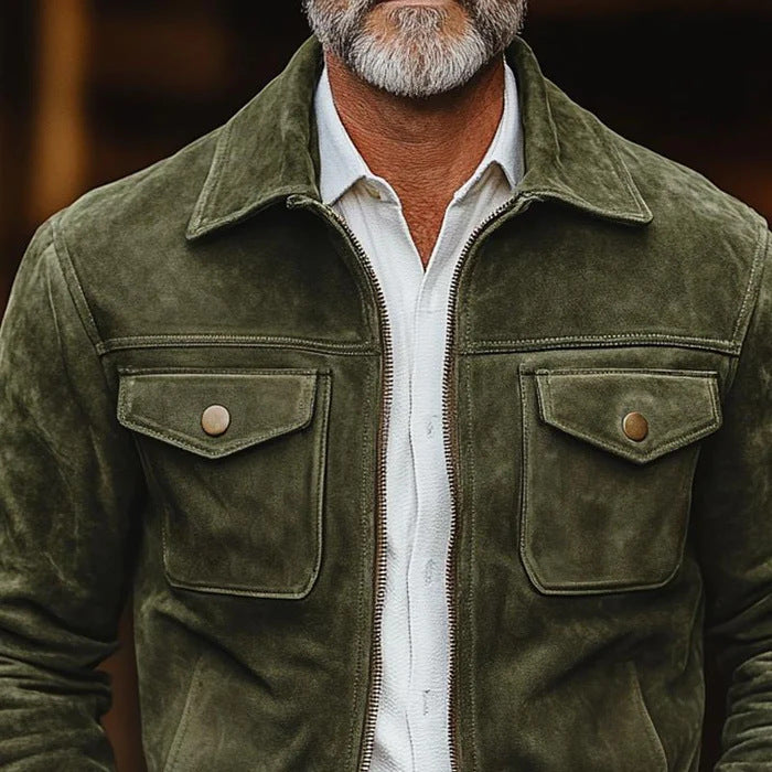 Retro Suede Jacket For Men From Europe And The US