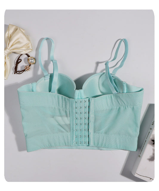 Belly Dance Performance Chain Small Sling Solid Color With Steel Ring Shaping Thin Tube Top