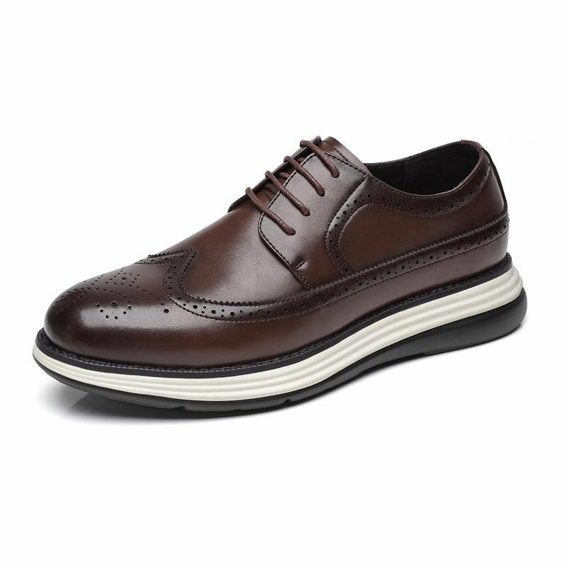 Ultra-fiber Thick-soled Trendy Men's Business Leather Shoes Comfortable And Casual