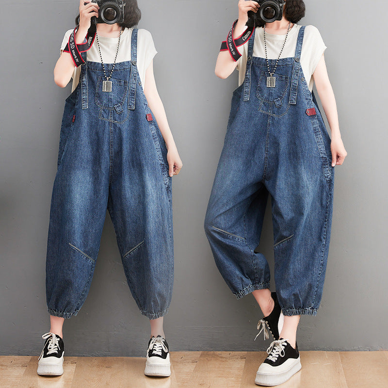 Nye Denim Overall til Store Størrelser til Kvinder – Løse og Slanke