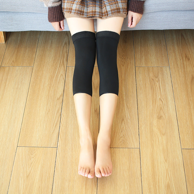 Autumn And Winter Large Size Fleece-lined Thick Fake Transparent Meat Thigh High Sock