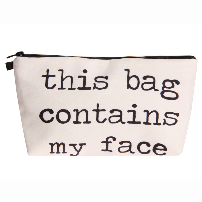 Letter Print Women's Cosmetic Clutch Multifunctional Storage Bag
