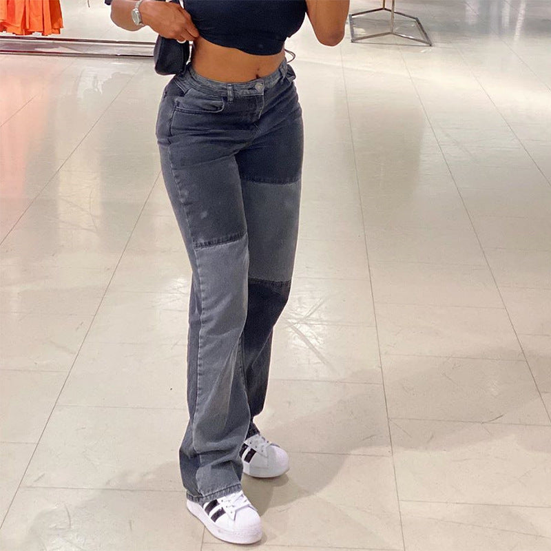 High-waist Straight-leg Pants Women's Casual Trousers