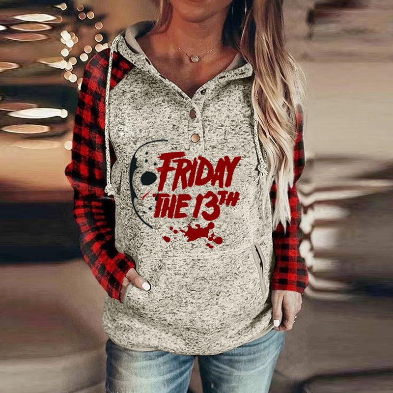 Autumn And Winter Gray Printing Women's Sweater