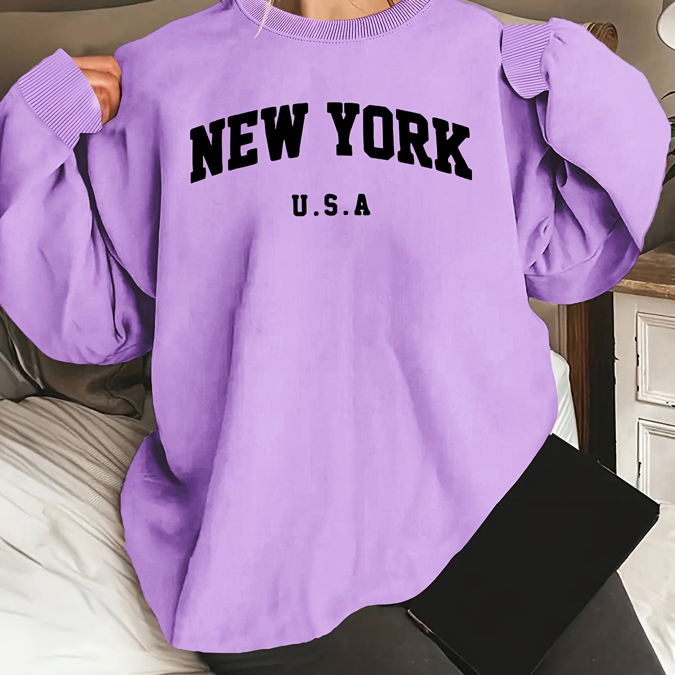 Hooded Sweatshirt Casual Long Sleeve Round Neck Women