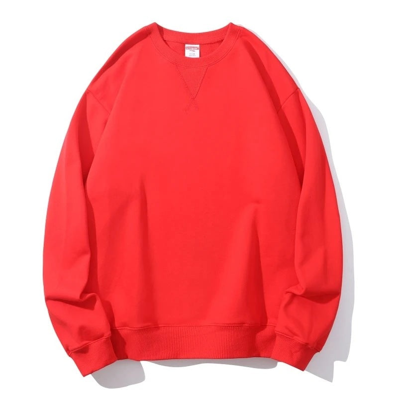 Herresweater med rund hals i kraftig bomuld Terry, omvendt trekant