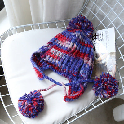 European Yarn Mixed Color Wool Lei Feng Hat