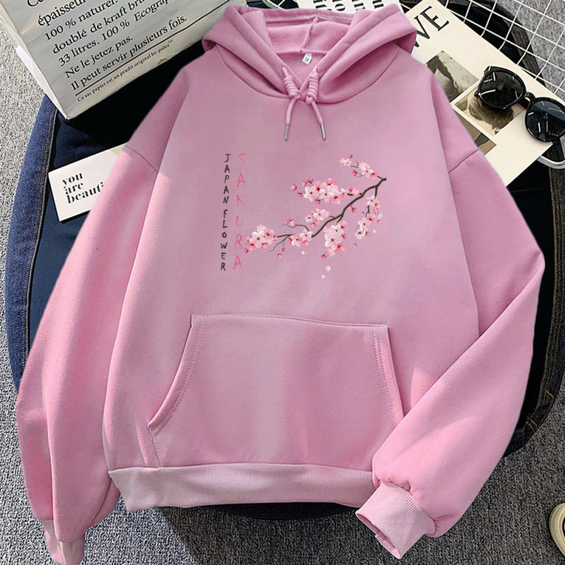 Womens Fashionable Printed Casual Loose Hoodie