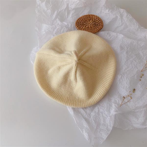 Solid Color Children's Knitted Hat Beret Hat Autumn Baby Soft Painter Yarn