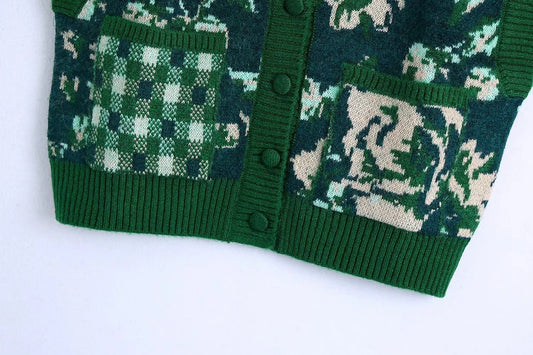 Casual Minimalist Jacquard Knitted Vest
