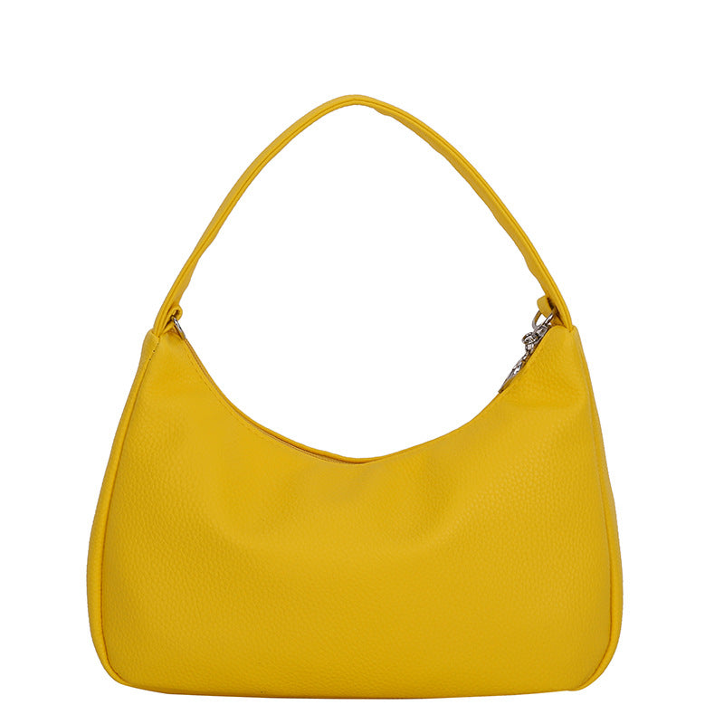 Simple Candy Color One Shoulder Underarm Bag Crescent