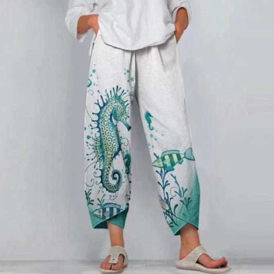 Women's Digital Printing Fashion Loose Casual Pants