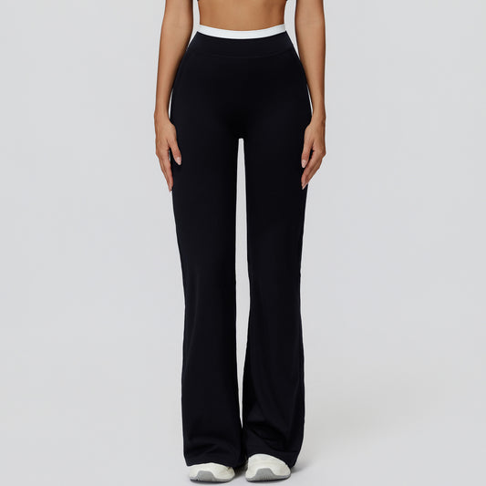Fake Two-piece Thread High Waist Casual Exercise Workout Pants