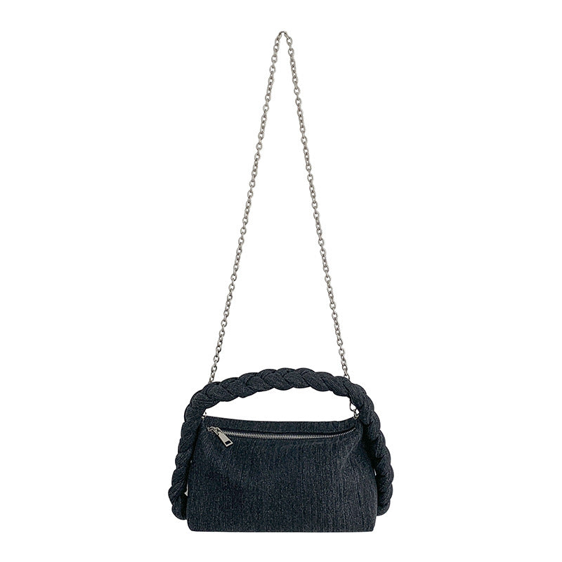 New Hand Woven Denim Shoulder Bag