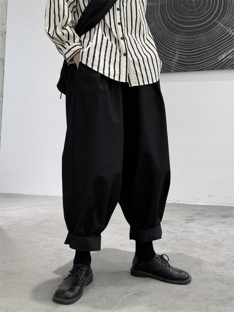 Dark Black Casual Women's Loose Pants