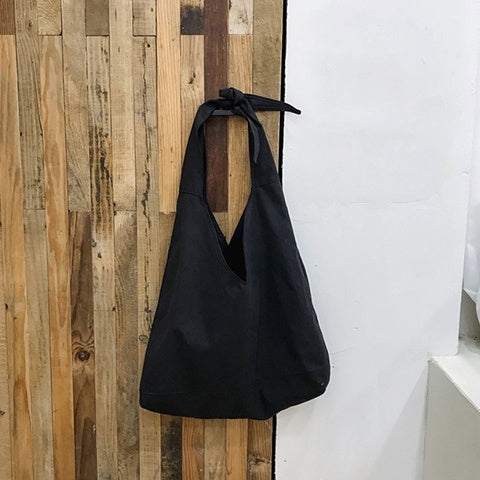 Slouchy Single Shoulder Crossbody Canvas Bag Retro Simplicity