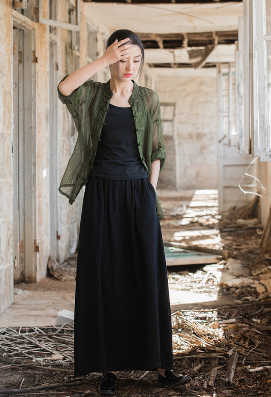 Double-layer Cotton Stone Washed Skirt Travel Leisure