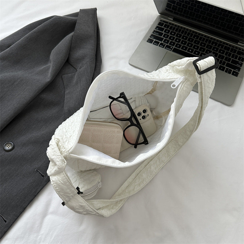 South Korea Ins Girl's Fashionable Cloud Puff Flower Shoulder Bag