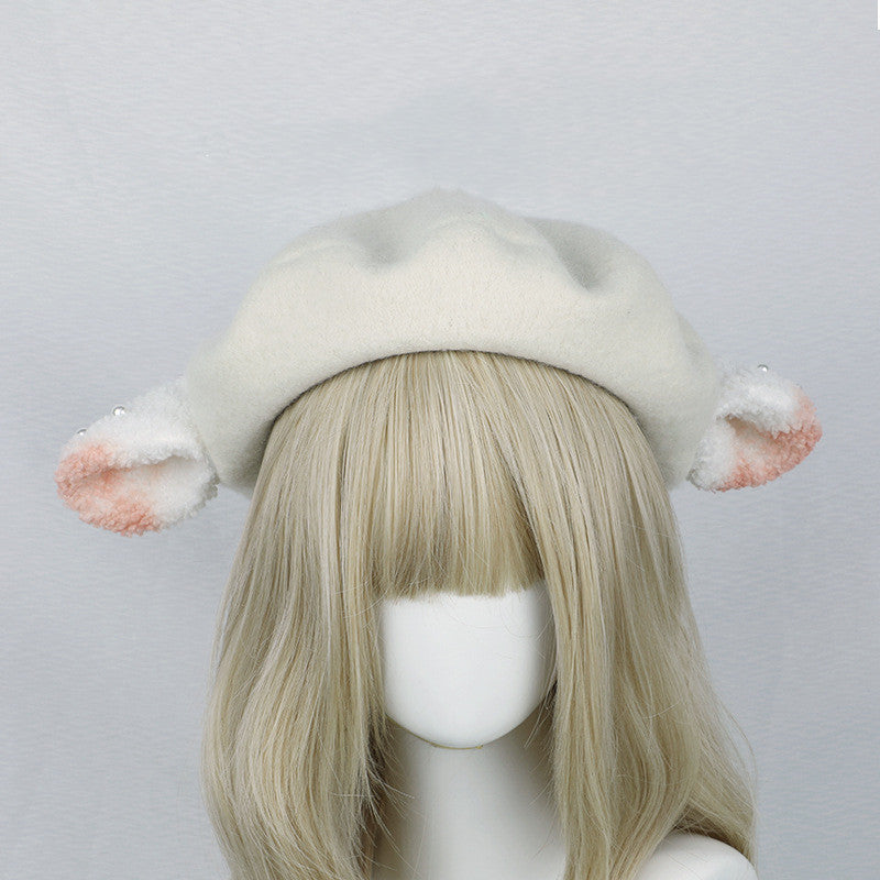 Women's Fashion Cute Plush Sheep Ear Beret