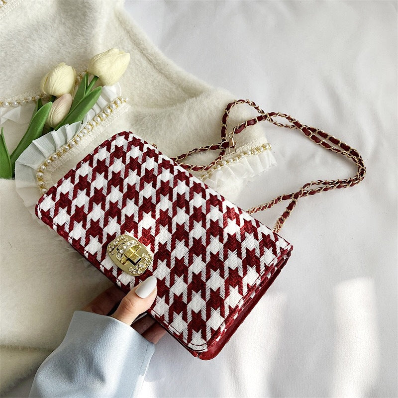 Western Style Simple Street Print Plaid One-shoulder Messenger Bag