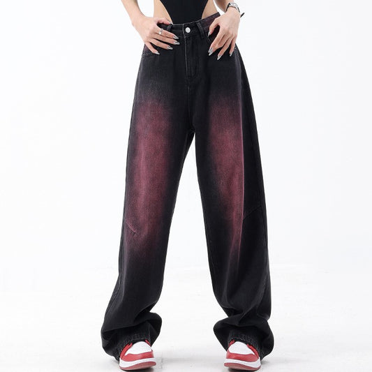 Women's American-style Wide-leg New Washed Vintage Jeans