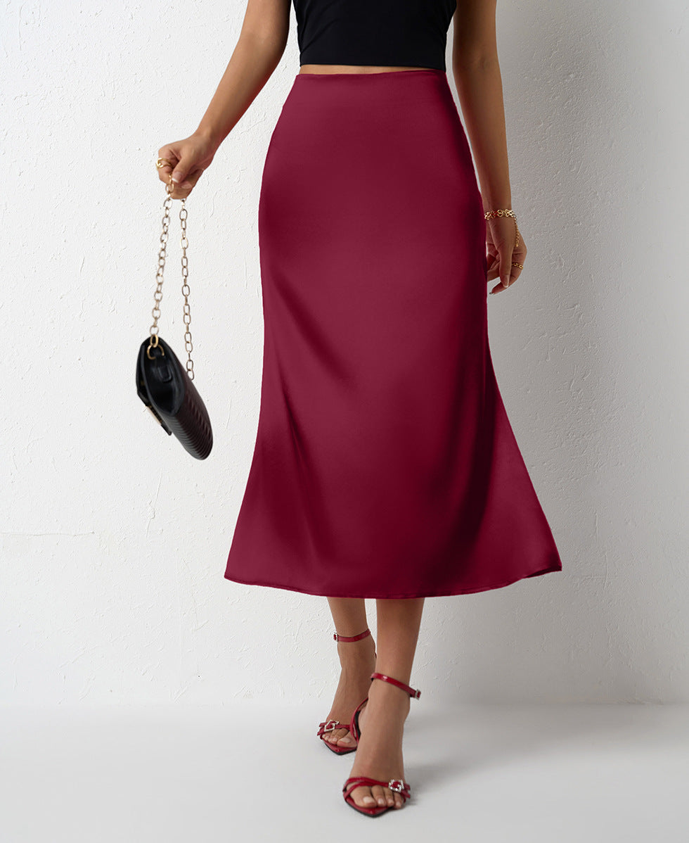 Satin Women's Fishtail Satin Skirt