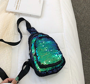 Fashion Sequined Small Bag, Chest Bag, Colorful Sequined Waist Bag