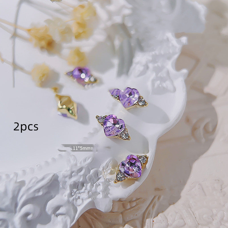 Love Ring Faceted Crystal Diamond Nail Ornament
