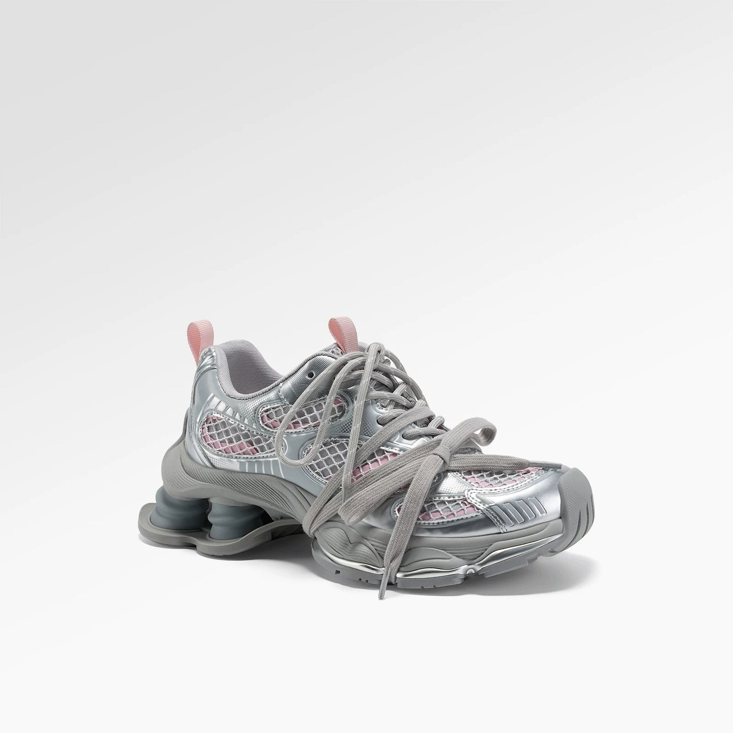 Breathable Versatile Silver Sneakers With A Subtle Lift