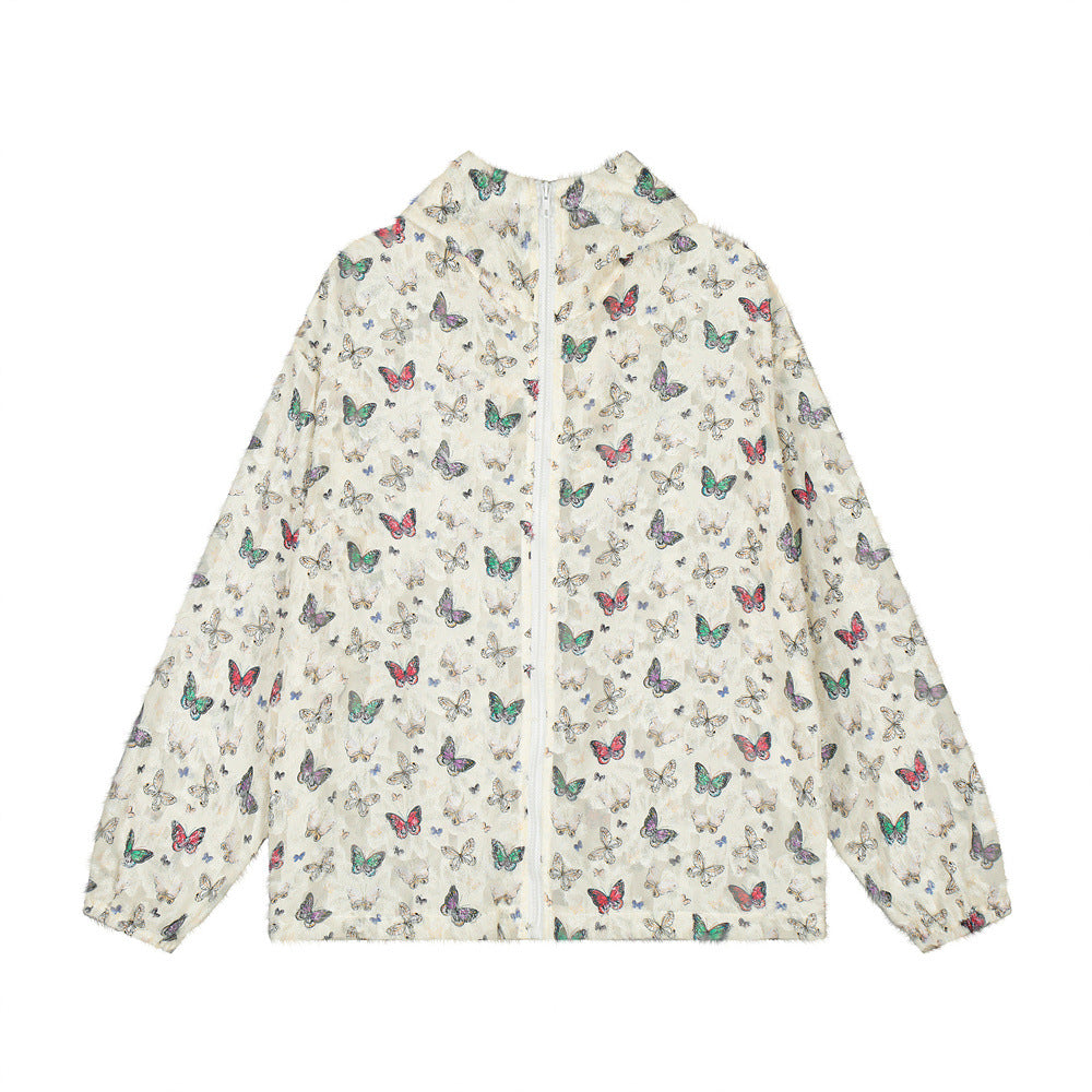 Men's Sun Protection Clothing Niche Design Full Printed Butterfly