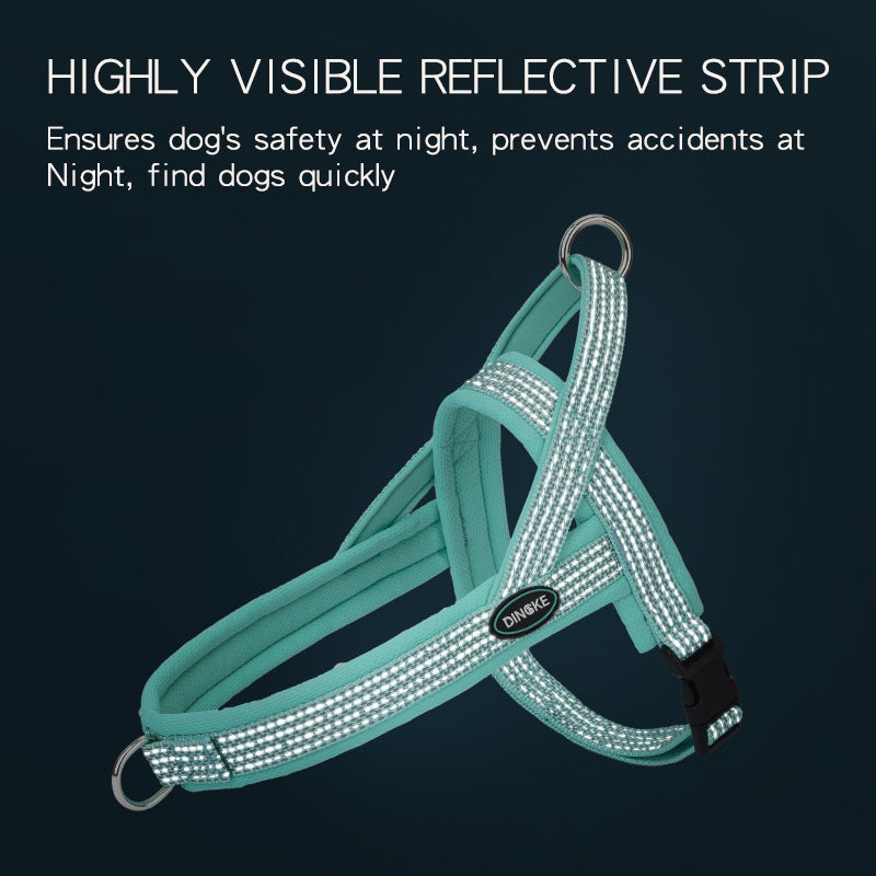 Small Large Dog Reflective Hand Holding Rope Chest Strap