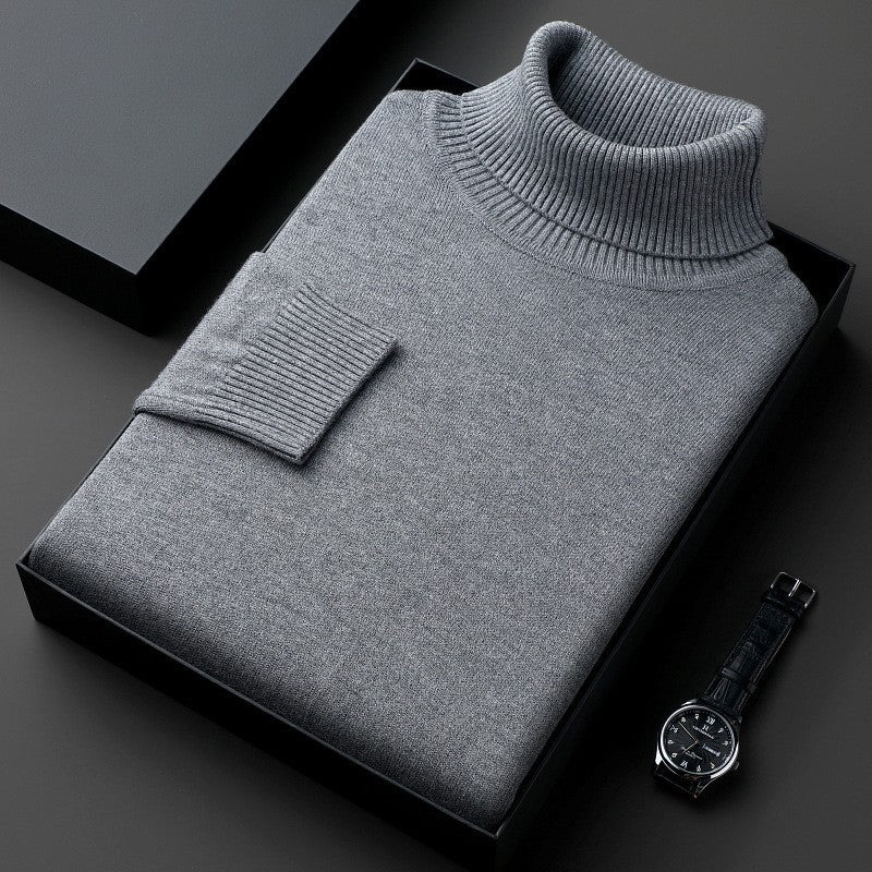 Men's Turtleneck Pure Color Thickened Loose Sweater