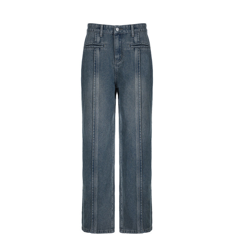 Amerikansk Stil Trend Street Shooting Kvindetøj Slidte Jeans